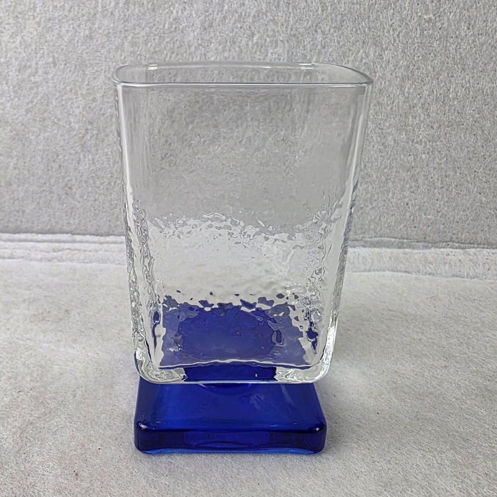 Vintage Bormioli Rocco Italy Disaronno Liqueur Glass Cobalt Blue Base 4"